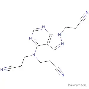 Molecular Structure of 62908-79-6 (1H-Pyrazolo[3,4-d]pyrimidine-1-propanenitrile,
4-[bis(2-cyanoethyl)amino]-)