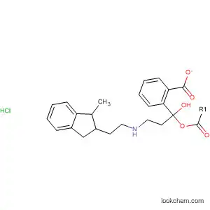 Molecular Structure of 63965-08-2 (1-Propanol,
3-[[(2,3-dihydro-1-methyl-1H-inden-2-yl)methyl]methylamino]-, benzoate
(ester), hydrochloride)