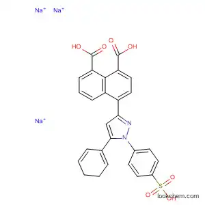 Molecular Structure of 64448-08-4 (1,8-Naphthalenedicarboxylic acid,
4-[4,5-dihydro-5-phenyl-1-(4-sulfophenyl)-1H-pyrazol-3-yl]-, trisodium
salt)