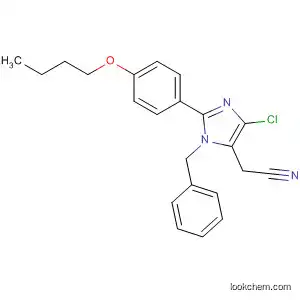 Molecular Structure of 74208-10-9 (1H-Imidazole-5-acetonitrile,
2-(4-butoxyphenyl)-4-chloro-1-(phenylmethyl)-)