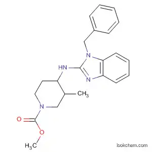 Molecular Structure of 75970-43-3 (1-Piperidinecarboxylic acid,
3-methyl-4-[[1-(phenylmethyl)-1H-benzimidazol-2-yl]amino]-, methyl
ester, trans-)