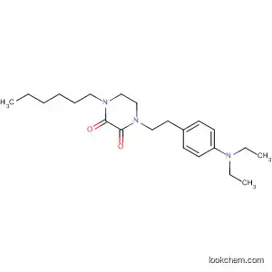 Molecular Structure of 78201-87-3 (2,3-Piperazinedione, 1-[2-[4-(diethylamino)phenyl]ethyl]-4-hexyl-)