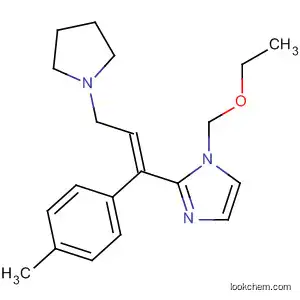 Molecular Structure of 78262-54-1 (1H-Imidazole,
1-(ethoxymethyl)-2-[1-(4-methylphenyl)-3-(1-pyrrolidinyl)-1-propenyl]-,
(E)-)
