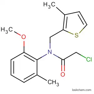 Molecular Structure of 100501-11-9 (Acetamide,
2-chloro-N-(2-methoxy-6-methylphenyl)-N-[(3-methyl-2-thienyl)methyl]-)