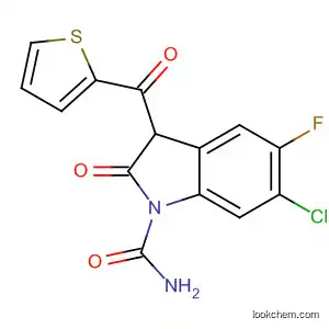Molecular Structure of 100653-06-3 (1H-Indole-1-carboxamide,
6-chloro-5-fluoro-2,3-dihydro-2-oxo-3-(2-thienylcarbonyl)-)