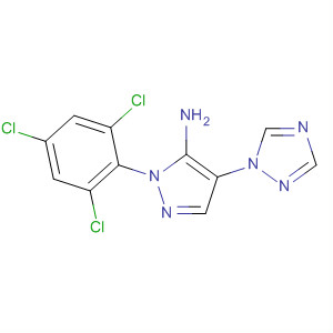 Molecular Structure of 101850-71-9 (1H-Pyrazol-5-amine, 4-(1H-1,2,4-triazol-1-yl)-1-(2,4,6-trichlorophenyl)-)