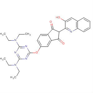 Molecular Structure of 102412-80-6 (1H-Indene-1,3(2H)-dione,
5-[[4,6-bis(diethylamino)-1,3,5-triazin-2-yl]oxy]-2-(3-hydroxy-2-quinolinyl)
-)