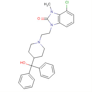 Molecular Structure of 103687-65-6 (2H-Benzimidazol-2-one,
chloro-1,3-dihydro-1-[2-[4-(hydroxydiphenylmethyl)-1-piperidinyl]ethyl]-3
-methyl-)