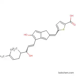 Molecular Structure of 103900-31-8 (2-Thiophenecarboxylic acid,
5-[[hexahydro-5-hydroxy-4-(3-hydroxy-4,7-dimethyl-1,6-octadienyl)-2(1H
)-pentalenylidene]methyl]-)