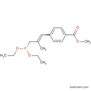 Molecular Structure of 104478-13-9 (Benzoic acid, 4-[3-(diethoxyphosphinyl)-2-methyl-1-propenyl]-, methyl
ester)