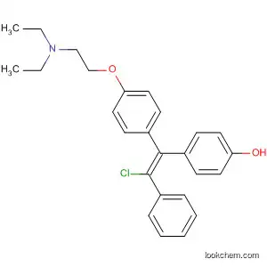 Molecular Structure of 104575-09-9 (Phenol,
4-[2-chloro-1-[4-[2-(diethylamino)ethoxy]phenyl]-2-phenylethenyl]-, (Z)-)