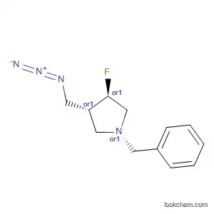 Molecular Structure of 105439-16-5 (Pyrrolidine, 3-(azidomethyl)-4-fluoro-1-(phenylmethyl)-, trans-)