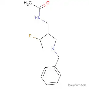 Molecular Structure of 105439-17-6 (Acetamide, N-[[4-fluoro-1-(phenylmethyl)-3-pyrrolidinyl]methyl]-, cis-)