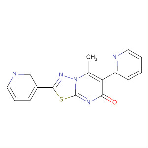 Molecular Structure of 105570-49-8 (5H-1,3,4-Thiadiazolo[3,2-a]pyrimidin-5-one,
7-methyl-6-(2-pyridinyl)-2-(3-pyridinyl)-)