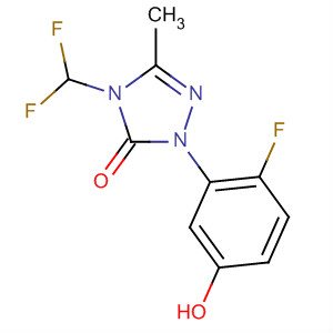 Molecular Structure of 105570-72-7 (3H-1,2,4-Triazol-3-one,
4-(difluoromethyl)-2-(2-fluoro-5-hydroxyphenyl)-2,4-dihydro-5-methyl-)
