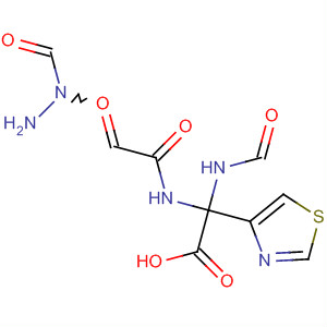 Molecular Structure of 105575-00-6 (4-Thiazoleacetic acid,
2-(formylamino)-a-[[(2-formylhydrazino)oxoacetyl]amino]-)