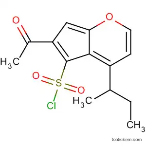Molecular Structure of 105627-33-6 (4-Benzofuransulfonyl chloride, 2-acetyl-7-(1-methylpropyl)-)