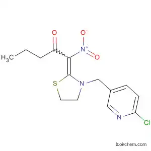 Molecular Structure of 105828-08-8 (2-Pentanone,
1-[3-[(6-chloro-3-pyridinyl)methyl]-2-thiazolidinylidene]-1-nitro-)