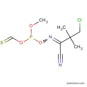 Molecular Structure of 105968-65-8 (2,4-Dioxa-5-aza-3-phosphahept-5-ene-7-nitrile,
6-(2-chloro-1,1-dimethylethyl)-3-methoxy-, 3-sulfide)