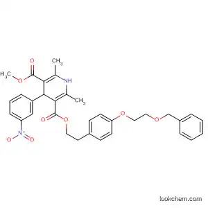 Molecular Structure of 105984-11-0 (3,5-Pyridinedicarboxylic acid,
1,4-dihydro-2,6-dimethyl-4-(3-nitrophenyl)-, methyl
2-[4-[2-(phenylmethoxy)ethoxy]phenyl]ethyl ester)