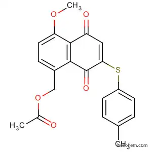 Molecular Structure of 106181-75-3 (1,4-Naphthalenedione,
8-[(acetyloxy)methyl]-5-methoxy-2-[(4-methylphenyl)thio]-)