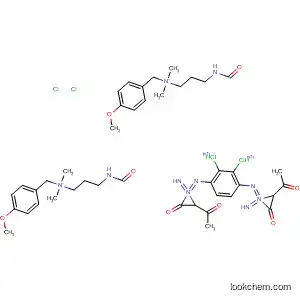 Molecular Structure of 38901-94-9 (Benzenemethanaminium,
3,3'-[1,4-phenylenebis[imino(1-acetyl-2-oxo-2,1-ethanediyl)azo]]bis[N-[
3-(formylamino)propyl]-4-methoxy-N,N-dimethyl-, dichloride)
