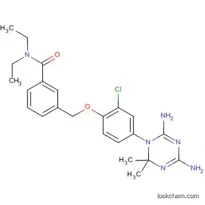 Molecular Structure of 48227-67-4 (Benzamide,
3-[[2-chloro-4-(4,6-diamino-2,2-dimethyl-1,3,5-triazin-1(2H)-yl)phenoxy]
methyl]-N,N-diethyl-)