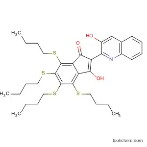 Molecular Structure of 52371-73-0 (1H-Inden-1-one,
4,5,6,7-tetrakis(butylthio)-3-hydroxy-2-(3-hydroxy-2-quinolinyl)-)