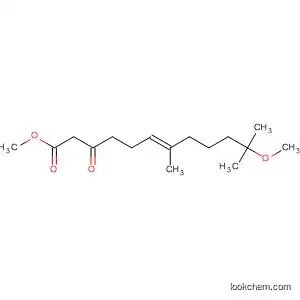 Molecular Structure of 56523-19-4 (6-Dodecenoic acid, 11-methoxy-7,11-dimethyl-3-oxo-, methyl ester,
(E)-)