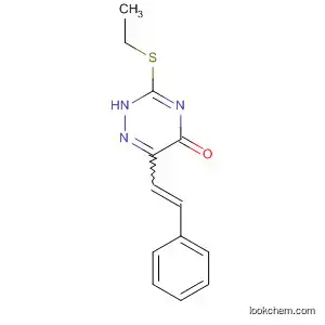 Molecular Structure of 58910-11-5 (1,2,4-Triazin-5(2H)-one, 3-(ethylthio)-6-(2-phenylethenyl)-)