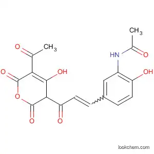 Molecular Structure of 59755-24-7 (Acetamide,
N-[5-[3-(5-acetyl-3,6-dihydro-4-hydroxy-2,6-dioxo-2H-pyran-3-yl)-3-oxo-
1-propenyl]-2-hydroxyphenyl]-)