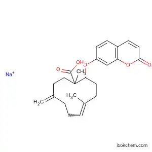 Molecular Structure of 59824-34-9 (5-Cycloundecene-1-carboxylic acid,
1,5-dimethyl-9-methylene-2-[(2-oxo-2H-1-benzopyran-7-yl)oxy]-, sodium
salt)