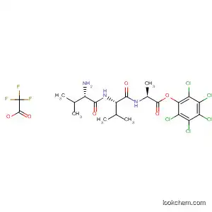 Molecular Structure of 61126-24-7 (L-Alanine, N-(N-L-valyl-L-valyl)-, pentachlorophenyl ester,
mono(trifluoroacetate))
