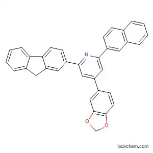 Molecular Structure of 62953-43-9 (Pyridine,
4-(1,3-benzodioxol-5-yl)-2-(9H-fluoren-2-yl)-6-(2-naphthalenyl)-)