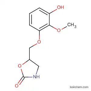 Molecular Structure of 63368-98-9 (2-Oxazolidinone, 5-[(hydroxy-2-methoxyphenoxy)methyl]-)