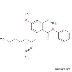 Molecular Structure of 63451-75-2 (Benzoic acid, 2,4-dimethoxy-6-[2-(methoxyimino)heptyl]-, phenyl ester,
(E)-)