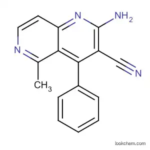 Molecular Structure of 63482-14-4 (Benzo[h]-1,6-naphthyridine-3-carbonitrile, 2-amino-5-methyl-)