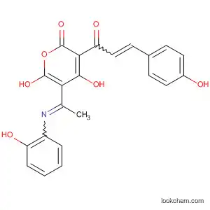 Molecular Structure of 63540-35-2 (2H-Pyran-2-one,
4,6-dihydroxy-5-[1-[(2-hydroxyphenyl)imino]ethyl]-3-[3-(4-hydroxyphenyl)
-1-oxo-2-propenyl]-)