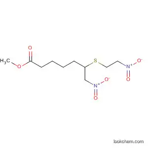 Molecular Structure of 64820-04-8 (Heptanoic acid, 7-nitro-6-[(2-nitroethyl)thio]-, methyl ester)