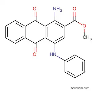 Molecular Structure of 64862-93-7 (2-Anthracenecarboxylic acid,
1-amino-9,10-dihydro-9,10-dioxo-4-(phenylamino)-, methyl ester)
