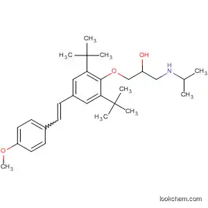Molecular Structure of 64956-48-5 (2-Propanol,
1-[2,6-bis(1,1-dimethylethyl)-4-[2-(4-methoxyphenyl)ethenyl]phenoxy]-3-[
(1-methylethyl)amino]-, (E)-)