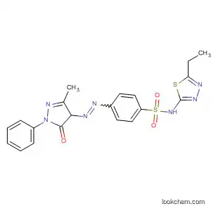 Molecular Structure of 65446-44-8 (Benzenesulfonamide,
4-[(4,5-dihydro-3-methyl-5-oxo-1-phenyl-1H-pyrazol-4-yl)azo]-N-(5-ethyl
-1,3,4-thiadiazol-2-yl)-)