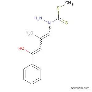 Molecular Structure of 65461-84-9 (Hydrazinecarbodithioic acid,
(3-hydroxy-1-methyl-3-phenyl-2-propenylidene)methyl-, methyl ester)