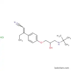 Molecular Structure of 65655-29-0 (2-Pentenenitrile,
3-[4-[3-[(1,1-dimethylethyl)amino]-2-hydroxypropoxy]phenyl]-,
monohydrochloride)
