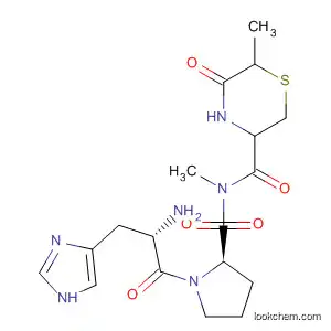 Molecular Structure of 65710-19-2 (L-Prolinamide,
N-[(6-methyl-5-oxo-3-thiomorpholinyl)carbonyl]-L-histidyl-N-methyl-)