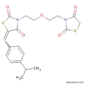 Molecular Structure of 65791-53-9 (2,4-Thiazolidinedione,
3-[2-[2-(2,4-dioxo-3-thiazolidinyl)ethoxy]ethyl]-5-[[4-(1-methylethyl)phenyl
]methylene]-)