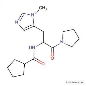Molecular Structure of 66067-49-0 (Cyclopentanecarboxamide,
N-[1-[(1-methyl-1H-imidazol-5-yl)methyl]-2-oxo-2-(1-pyrrolidinyl)ethyl]-)