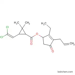 Molecular Structure of 66072-59-1 (Cyclopropanecarboxylic acid, 3-(2,2-dichloroethenyl)-2,2-dimethyl-,
2-ethyl-4-oxo-3-(2-propenyl)-2-cyclopenten-1-yl ester)