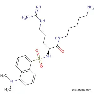 Molecular Structure of 66846-71-7 (Pentanamide,
5-[(aminoiminomethyl)amino]-N-(5-aminopentyl)-2-[[[5-(dimethylamino)-
1-naphthalenyl]sulfonyl]amino]-, (S)-)