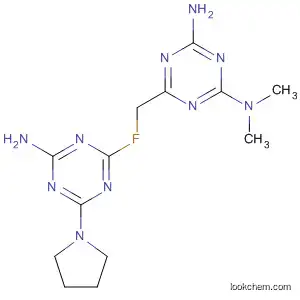 Molecular Structure of 67172-72-9 (1,3,5-Triazine-2,4-diamine,
6-[[4-amino-6-(1-pyrrolidinyl)-1,3,5-triazin-2-yl]fluoromethyl]-N,N-dimeth
yl-)